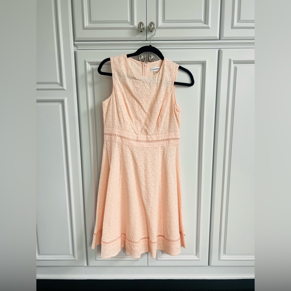 Calvin Klein | Eyelet | Fit & Flare | NWT Size: 6 | Peach